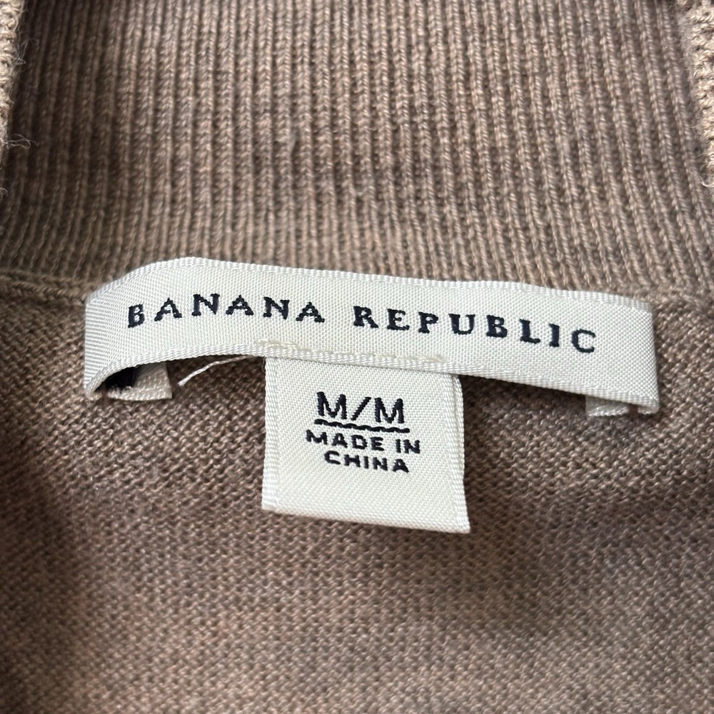 Banana Republic Turtleneck Mockneck Womens M Silk Cotton Knit Beige Tan - Picture 2 of 7